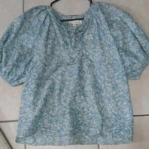 HOUSE OF HARLOW Womens Size S Womens Blue Floral Cottagecore Blouse